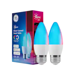 Cync - Decorative Direct Connect B11 Smart LED Bulb (2-Pack) - Full Color