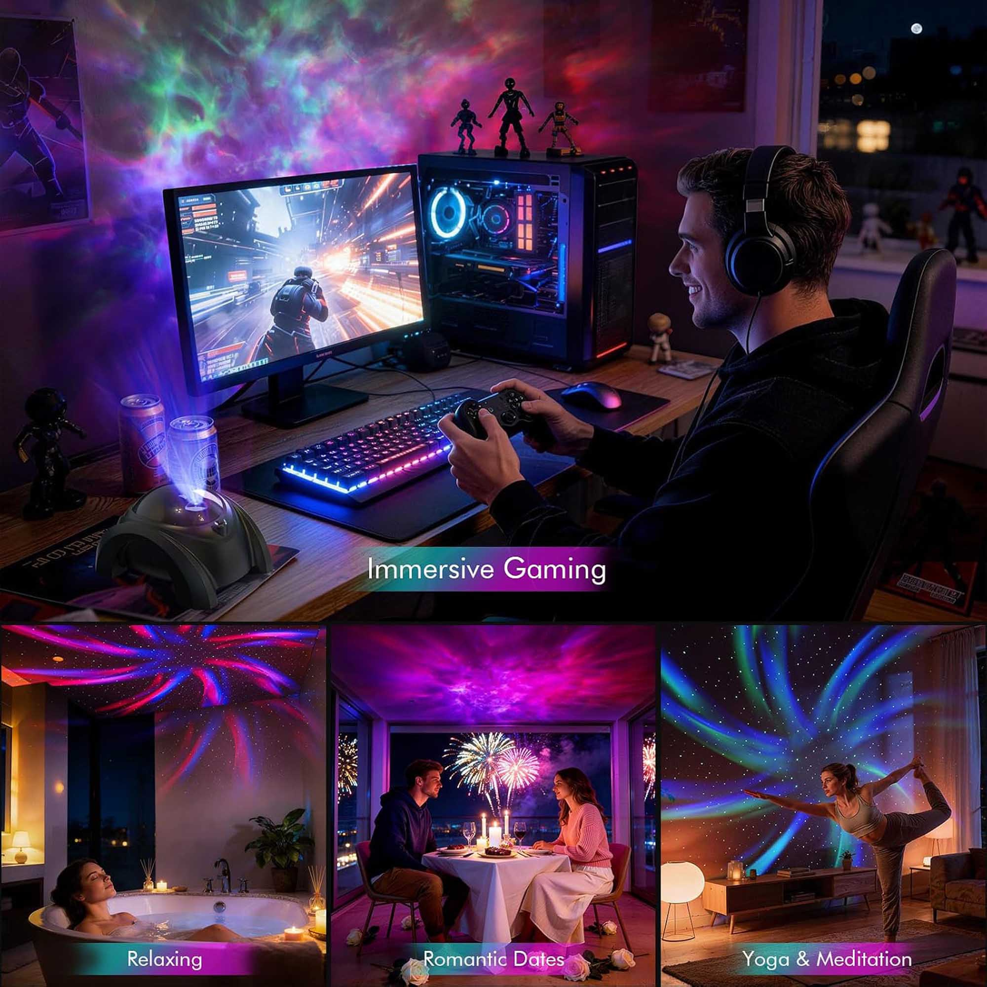 Immersive Gaming  
Relaxing  
Romantic Dates  
Yoga & Meditation
