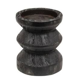 BreeBe - Wooden Pillar Candle Holder 3.5" Tall - Black