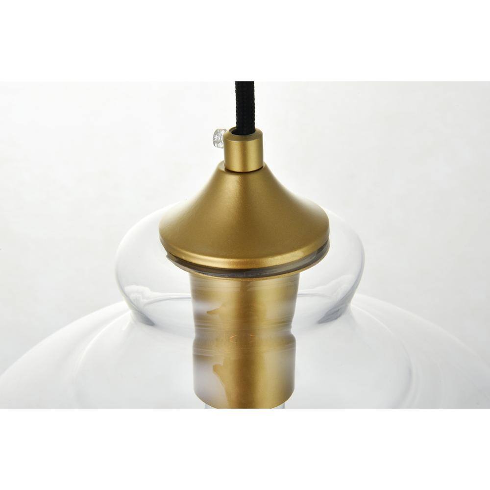 Left. Living District - Destry 1 Light Brass Pendant With Clear Glass - Brass And Clear.