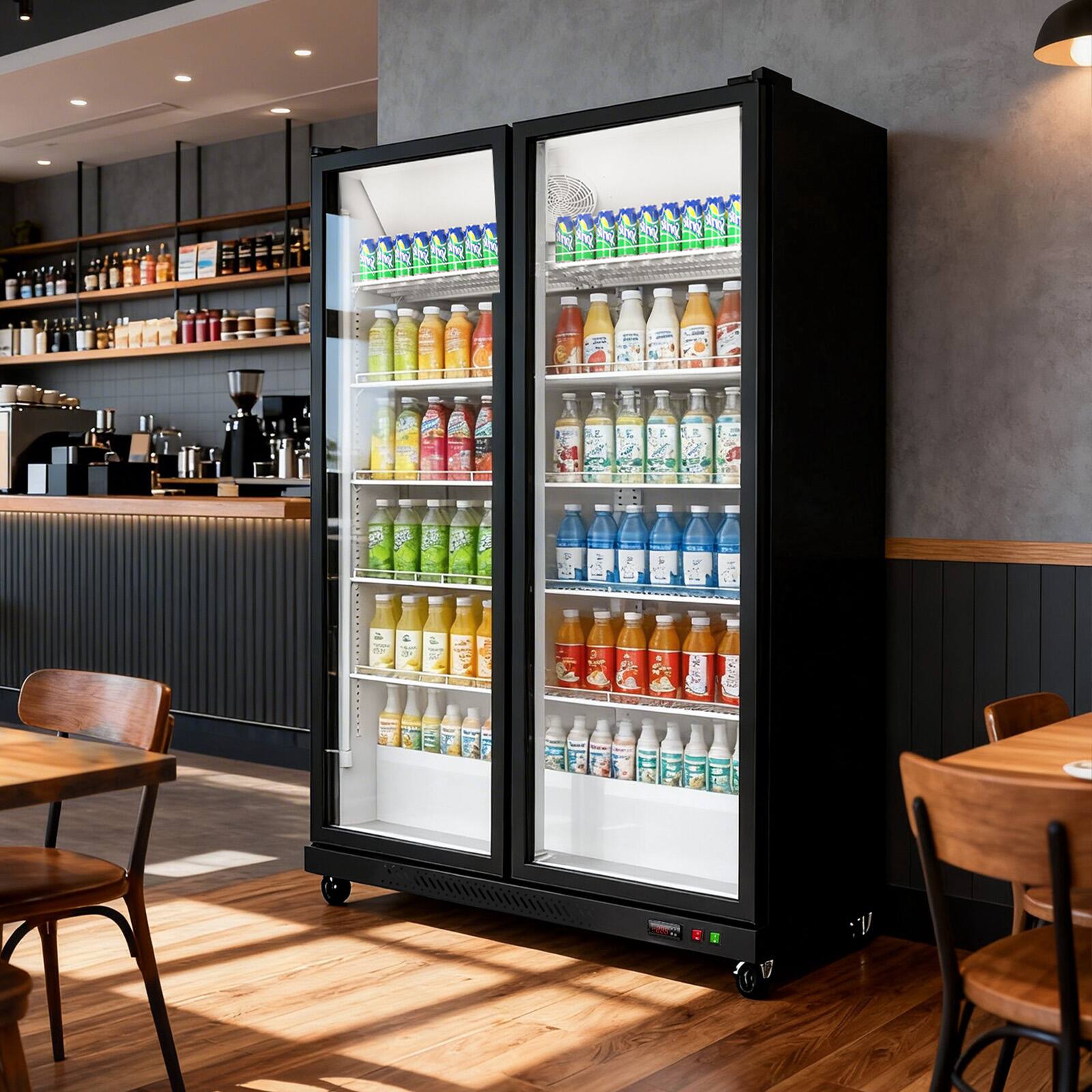 Alt View 6. Winado - 39 Cu.Ft Commercial Beverage Refrigerator ETL NSF, Merchandiser Display Refrigerator Beverage Cooler Glass Door - Black.