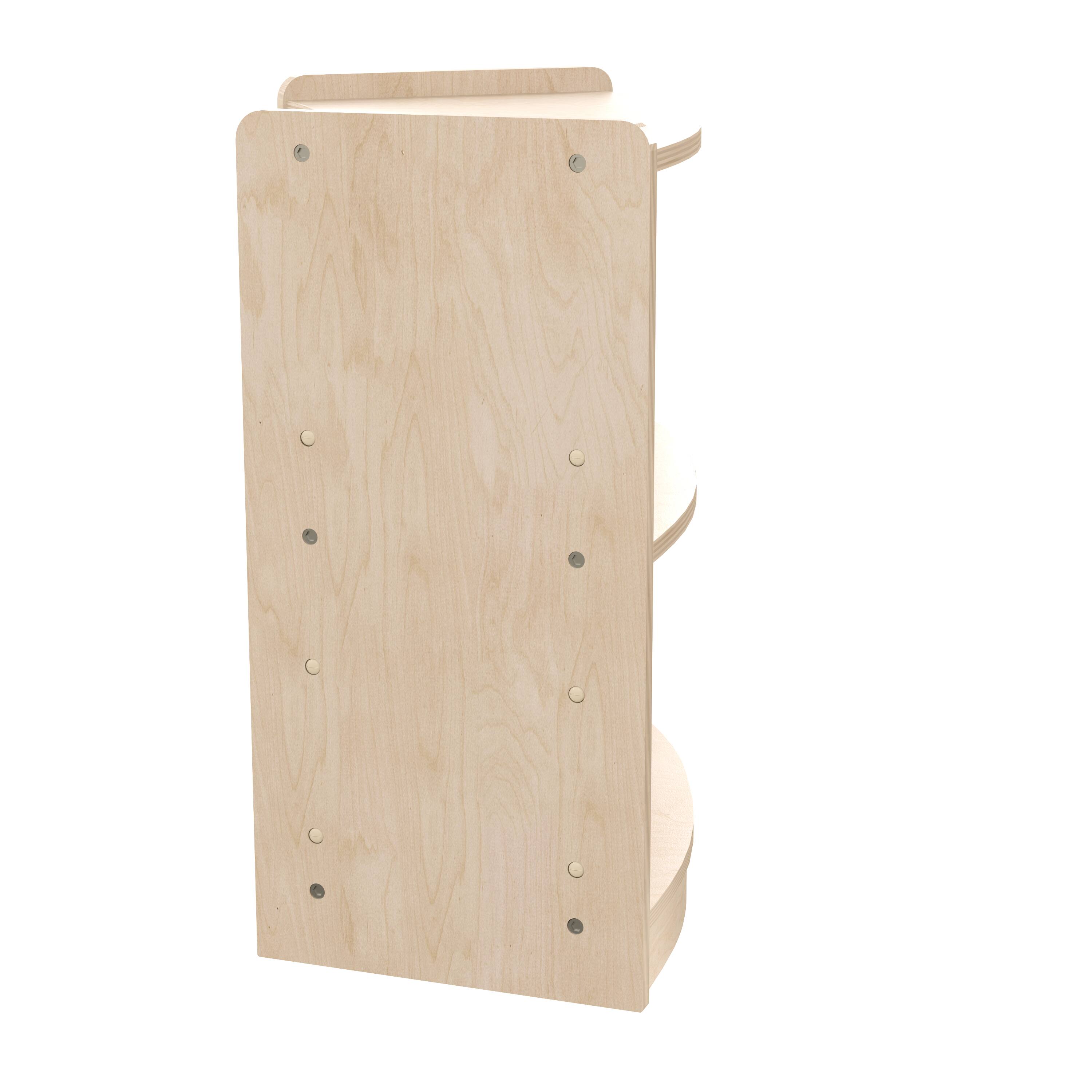Left. Flash Furniture - Bright Beginnings Commercial Grade Bow Front 2 Tier Wooden Classroom Open Corner Storage Unit, Safe, Kid Friendly Design - Natural.