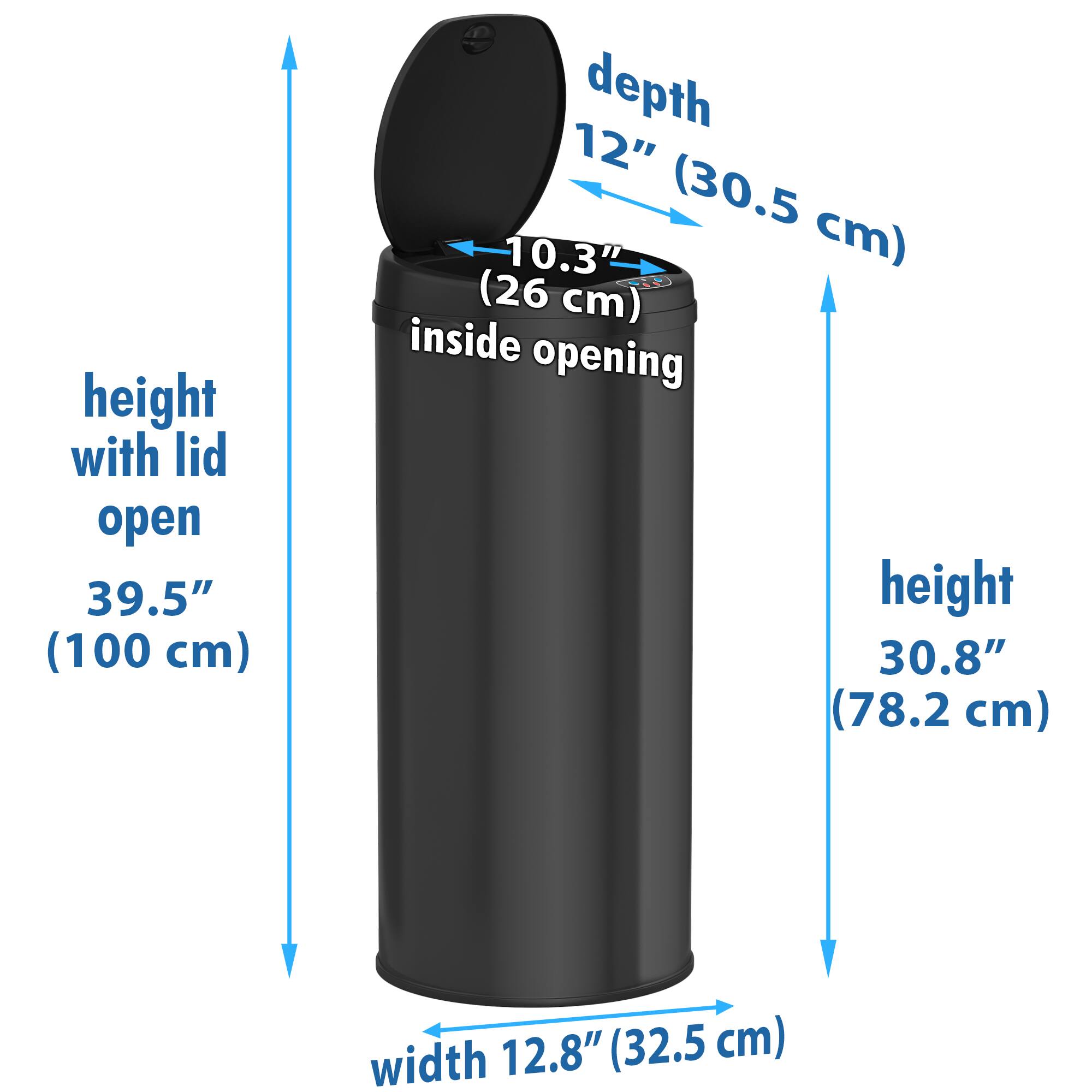 Alt View 14. iTouchless - 13-Gal. Round Deodorizer Sensor Trash Can - Matte Black.