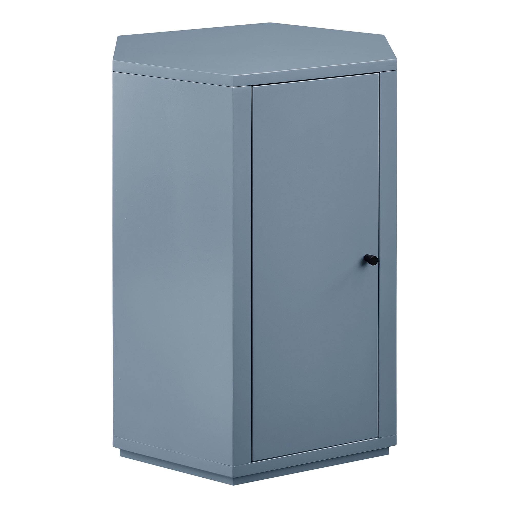 Angle. Modway - Kade Faceted Semi-Gloss Side Table by Modway - Stillwater Blue.