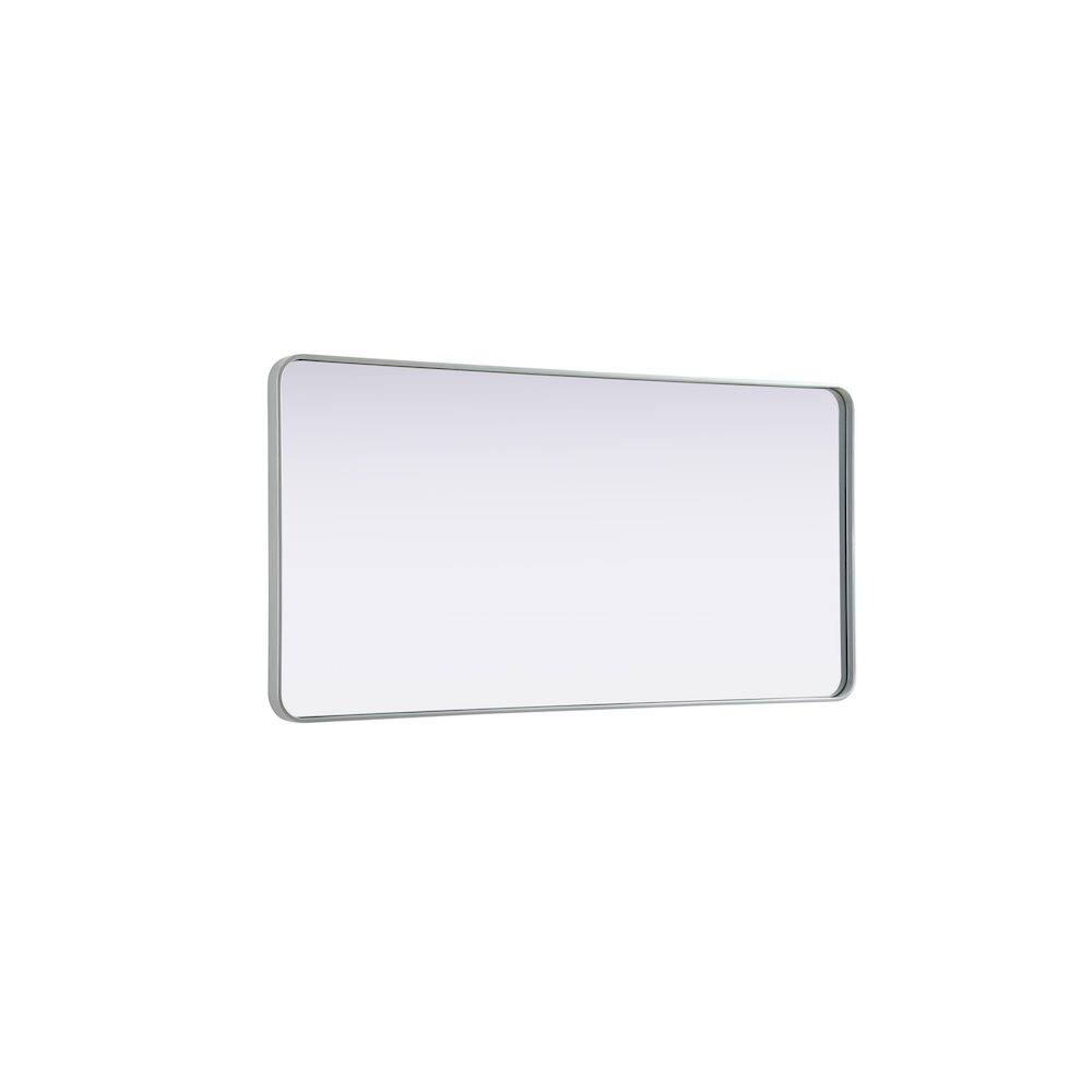 Alt View 1. Elegant Decor - Contour Metal Rectangle Mirror 30x60 in Silver - Silver.
