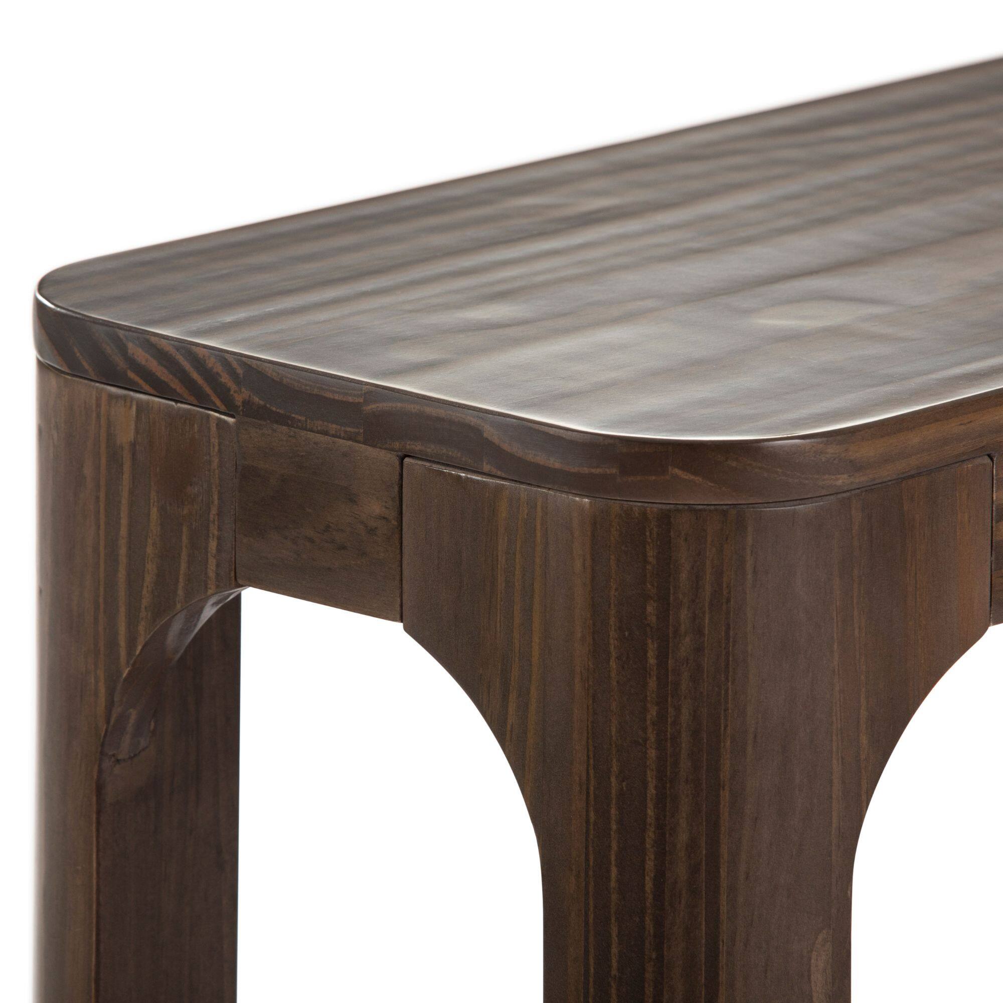 Alt View 4. Plank+Beam - Forma Console Table with Bottom Shelf (46in / 170mm), Walnut - Walnut.