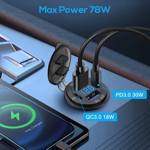 Max Power 78W  
Charged 75%  
PD3.0 30W  
QC3.0 18W