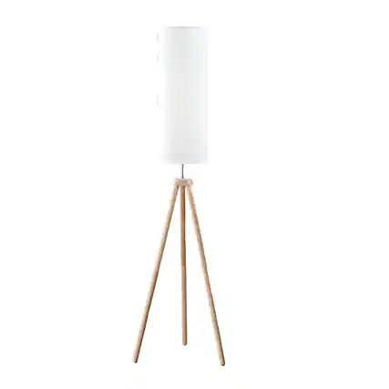 Front. APRILSOUL - 58.5in In Lauren Modern Natural Tripod Floor Lamp - Natural.