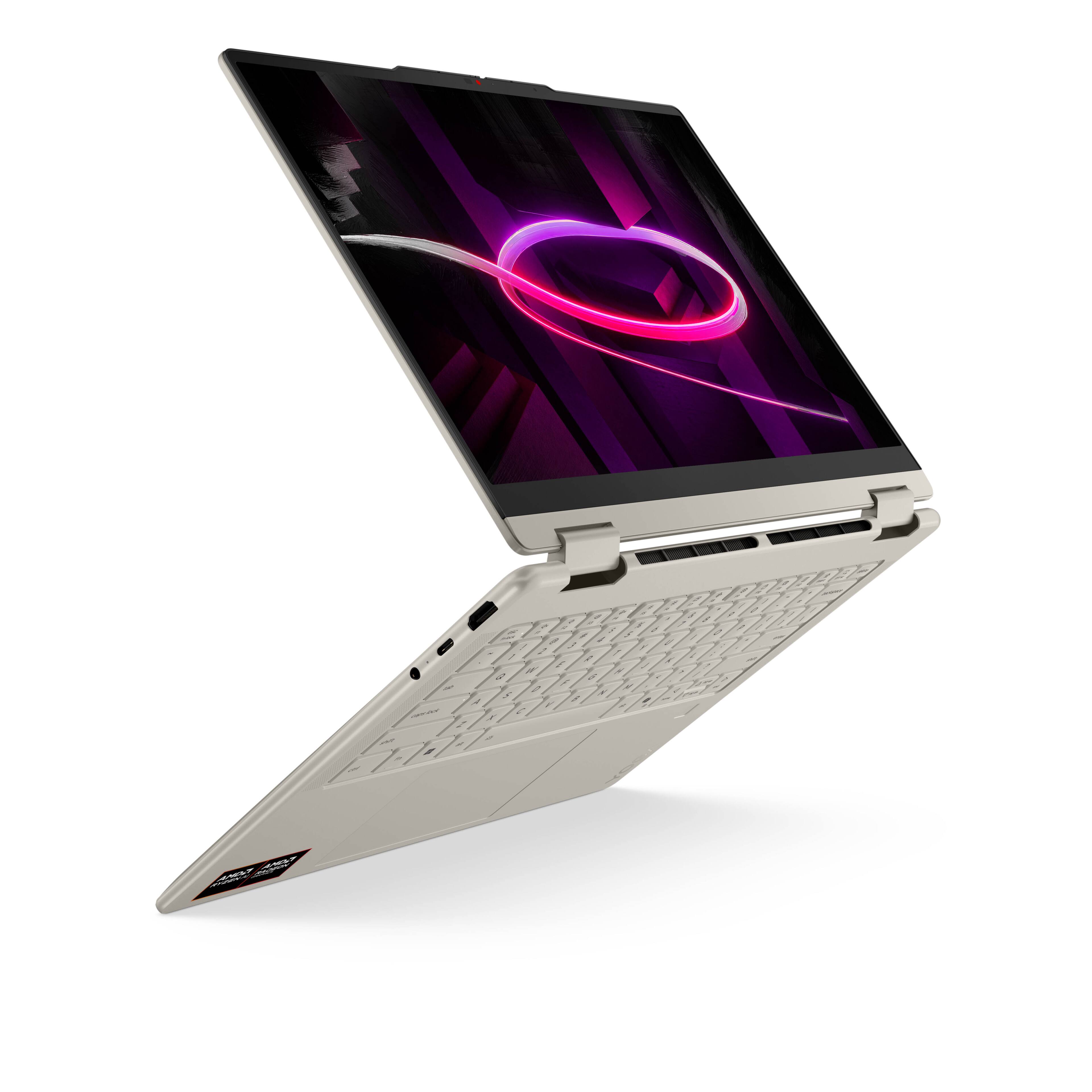 Alt View 12. Lenovo - Yoga 7a 2-in-1 - Copilot+ PC - 14" 2K OLED Touchscreen Laptop - AMD Ryzen AI 5 430 2026- 16GB Memory - 512GB SSD - Seashell.