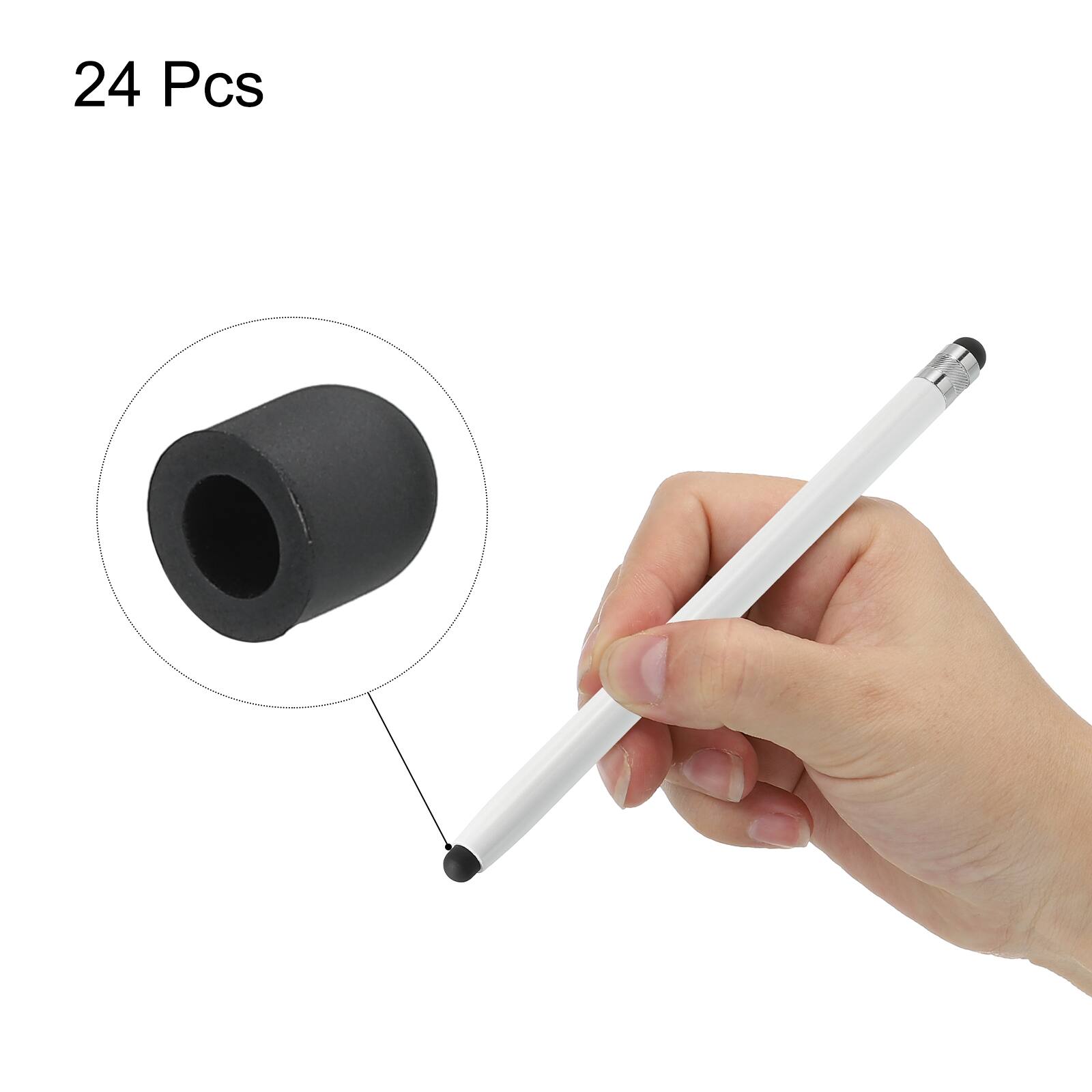 Alt View 3. Unique Bargains - 24pcs 6mm Stylus Pen Fine Tips Conductive Rubber Capacitive Touch Screen Pens Tip Soft Universal Replacement - Black.