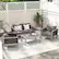 Back. Costway - 4 PCS Aluminum Patio Furniture Set with Thick Cushions & Tempered Glass Tabletop - Gray.