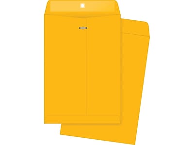 Quality Park - Clasp & Moistenable Glue Kraft Catalog Envelopes, 7" x 10", 100/Box - Brown Kraft