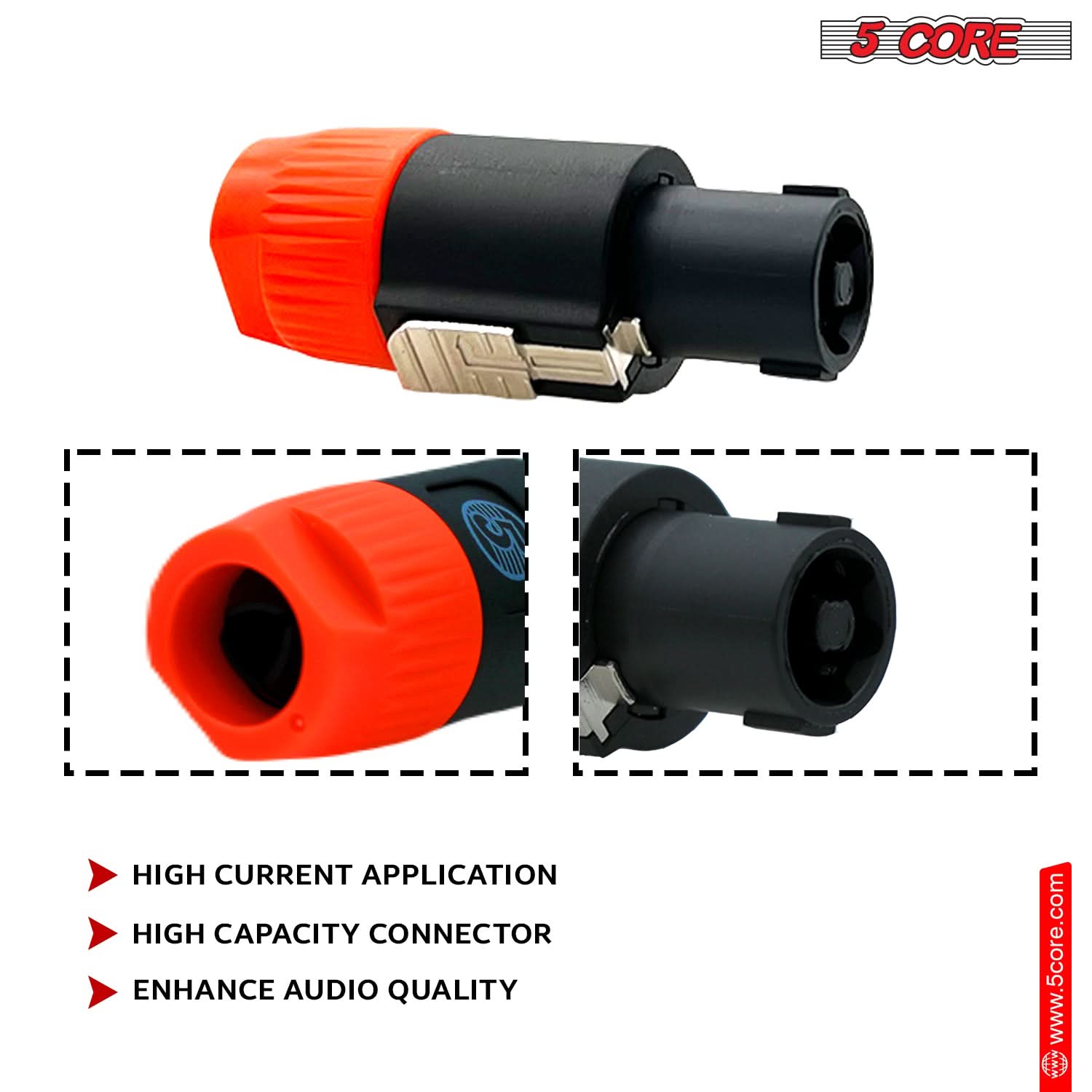 5 Core High Current Application High Capacity Connector Enhance Audio Quality  
www.5core.com