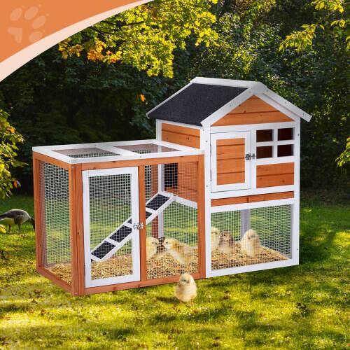 Alt View 7. Winado - Wooden Chicken Coop Hen House 46in, Poultry Hutch, Pet Cage with Nesting Box for Backyard Run Cage, Outdoor Garden.