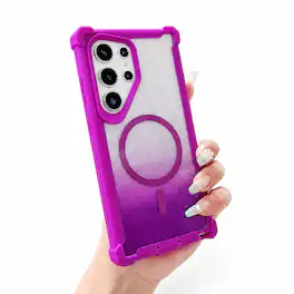 Dteck - Magnetic Case for Samsung Galaxy S26 Ultra, Compatible with MagSafe, Shockproof Rugged Bumper Glitter Phone Cover - Glitter Purple