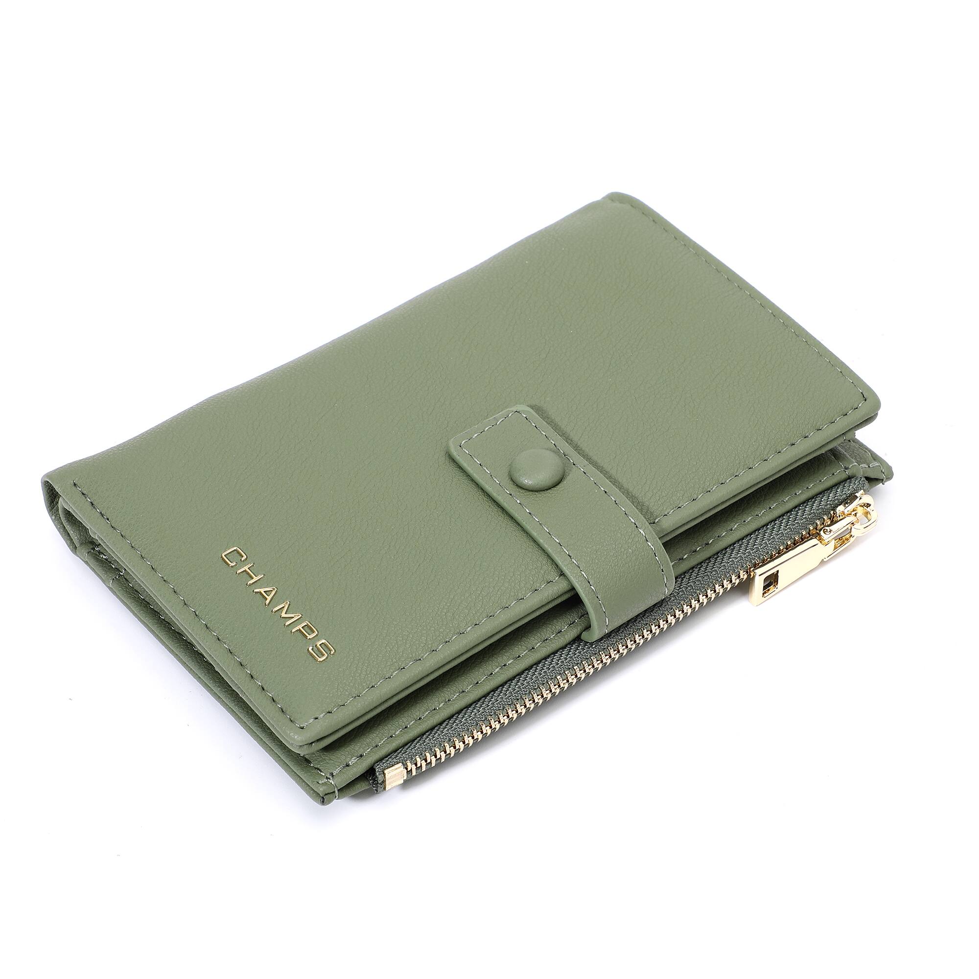 Left. Champs - Iconic Collection Slim Wallet - Green.