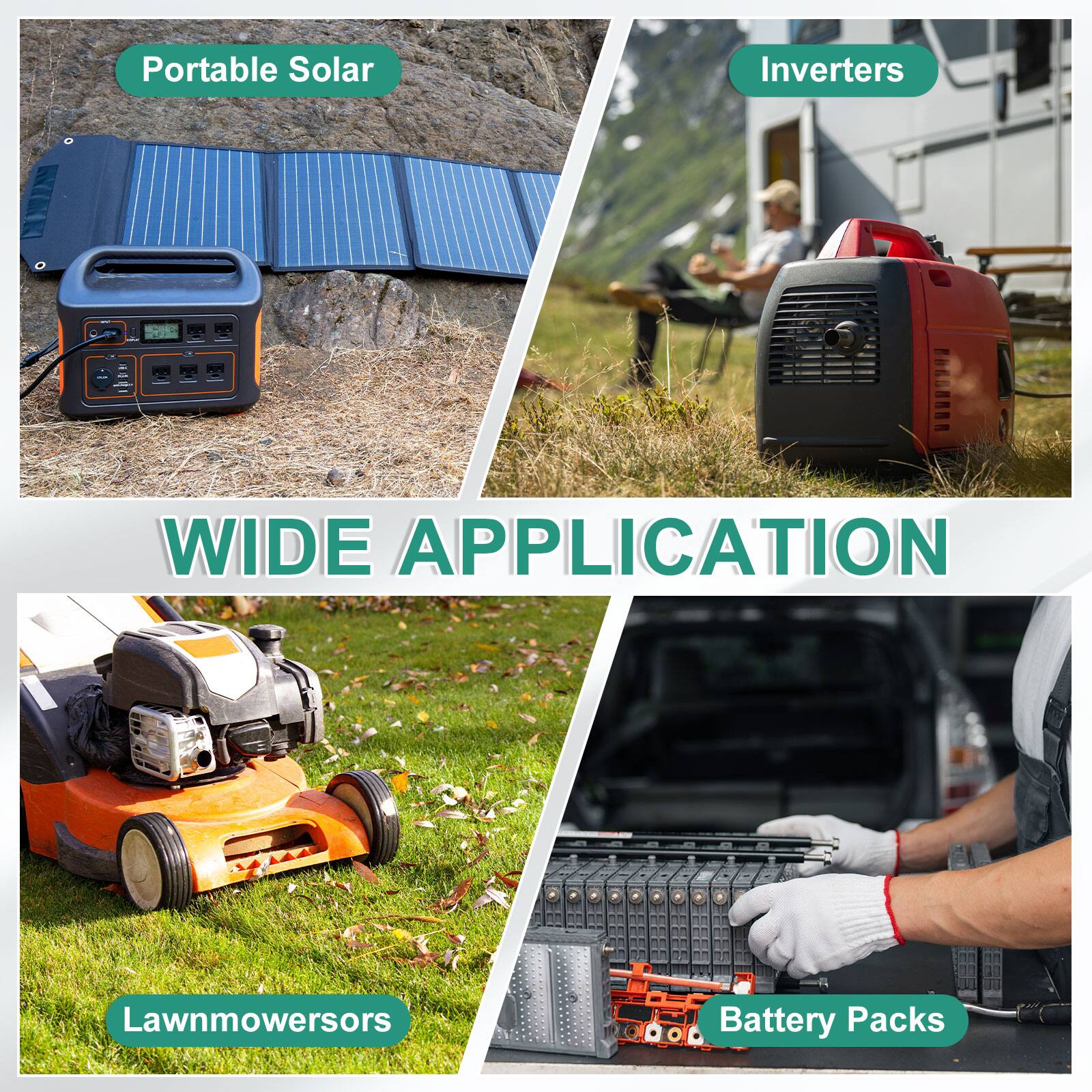 Portable Solar Inverters WIDE APPLICATION Lawnmowers or Battery Packs