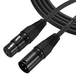 Unique Bargains - 2pcs 3 Pin XLR Male to Female Mic Cable for Stage Studio - Black