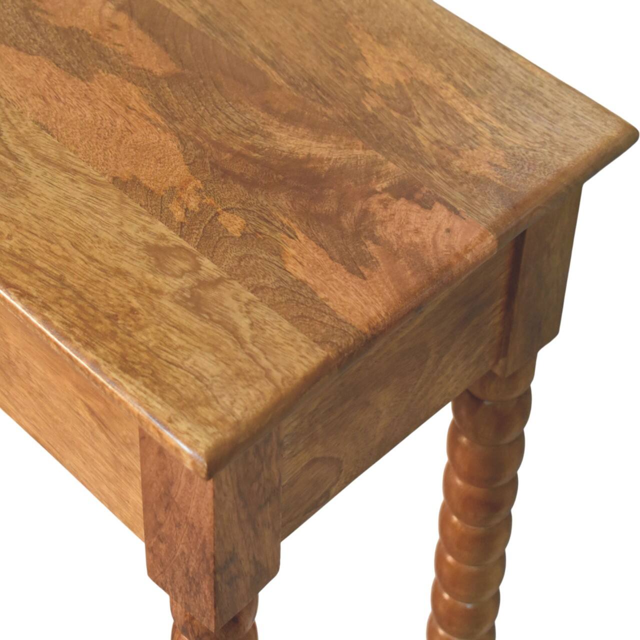 Alt View 2. Artisan Furniture - Artisan Furniture Solid Wood Amber Oak Spindle Console Table, 1 Drawer, Brown - Brown.