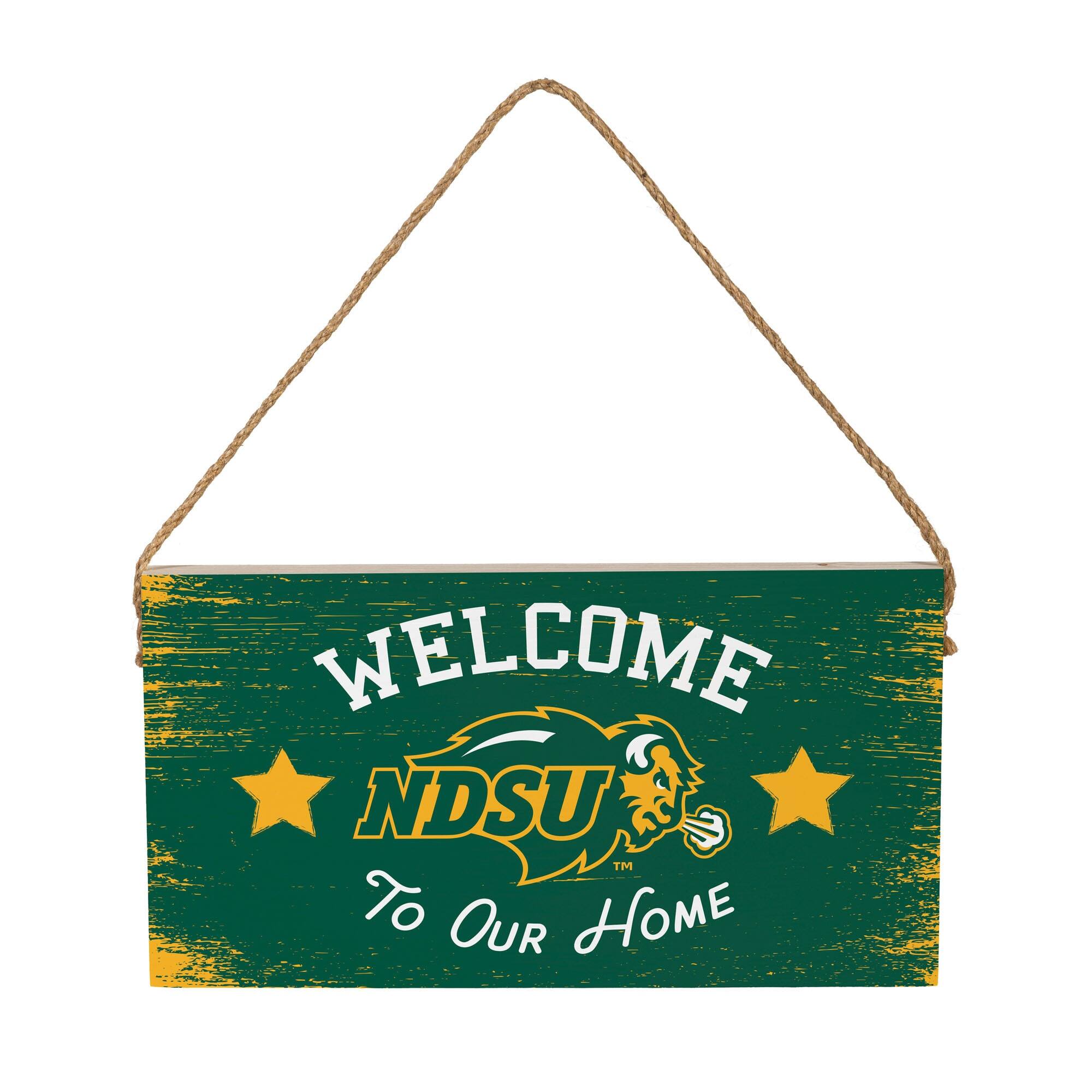 NDSU Bison 6" x 11" Welcome Home Wood Wall Sign with Rope Hanger
