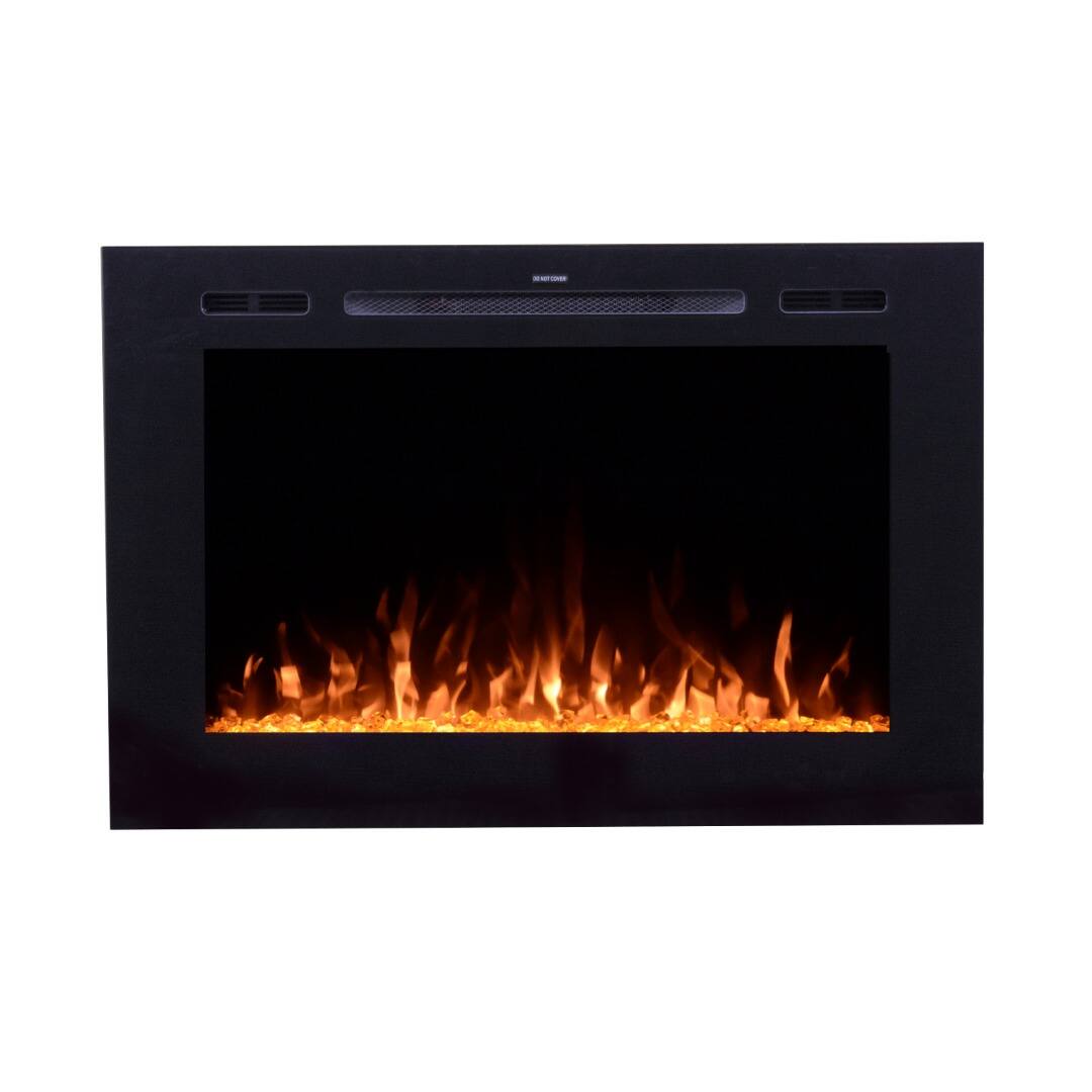 Alt View 3. Touchstone Home Products - 40 in. Wall Mounted Recessed Sideline Forte Smart Electric Fireplace 1500W - Black.