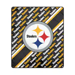 Pegasus - Pittsburgh Steelers 60" x 70" Diagonal Lined Wordmark Ultra Soft Blanket - Multicolor