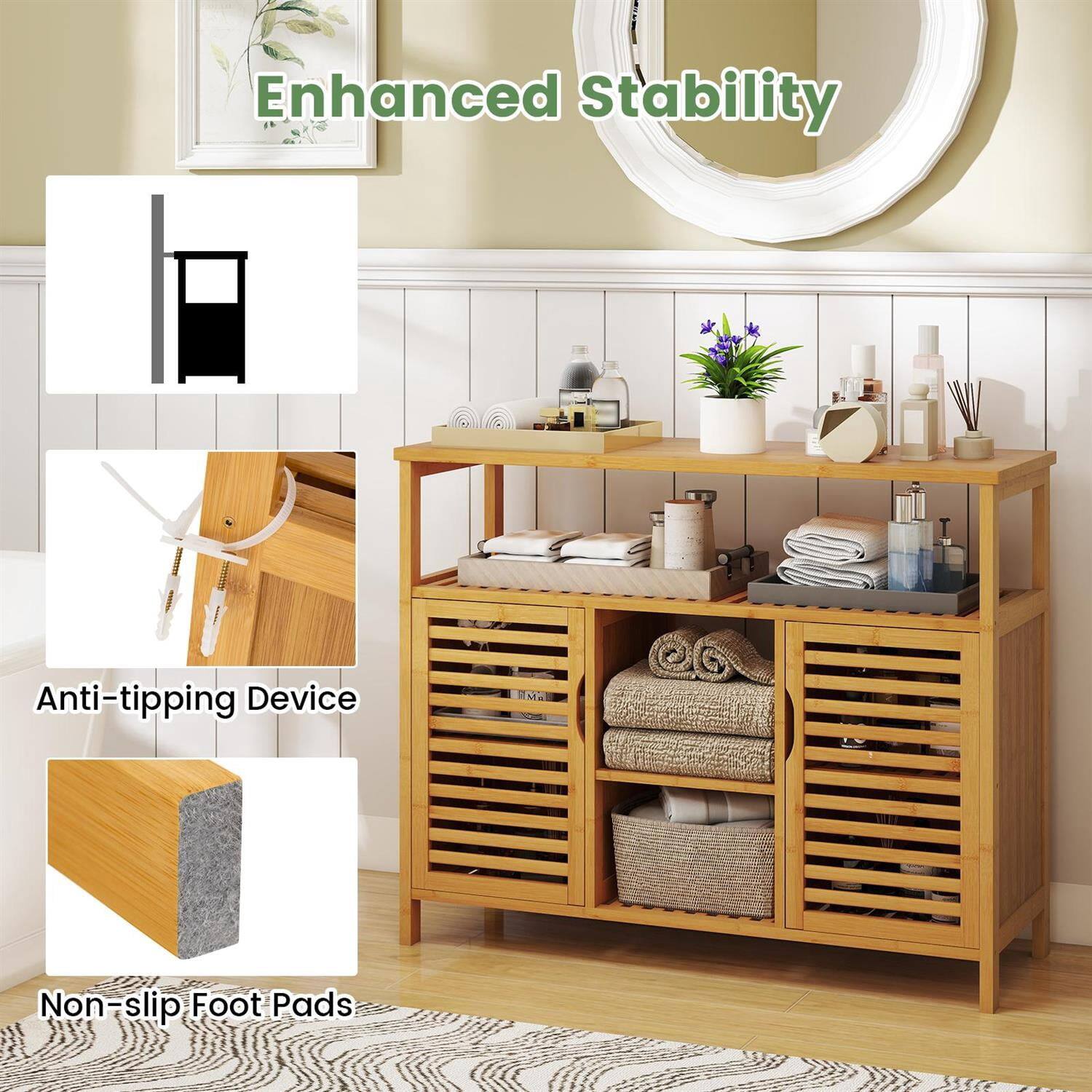Enhanced Stability  
Anti-tipping Device  
Non-slip Foot Pads
