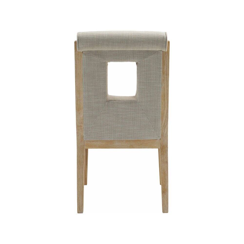 Alt View 4. Meridian Furniture - Gwendolyn Cream Linen Textured Fabric Dining Side Chair, Set of 2 - Beige.