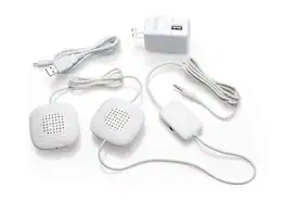 Sound Oasis - Amplified pillow speakers with 2 ultra-thin hi-fi stereo speakers, volume control, great for music, sleep & tinnitus rel - White