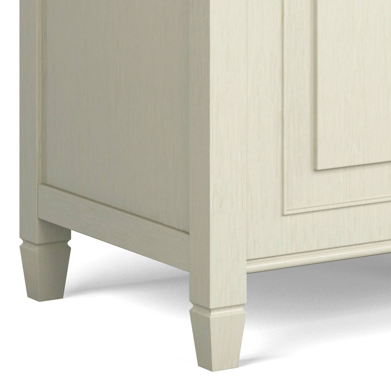 Alt View 6. Simpli Home - Connaught 51 inch Wide Solid Wood Traditional Storage Bench Trunk in Antique White - Antique White.