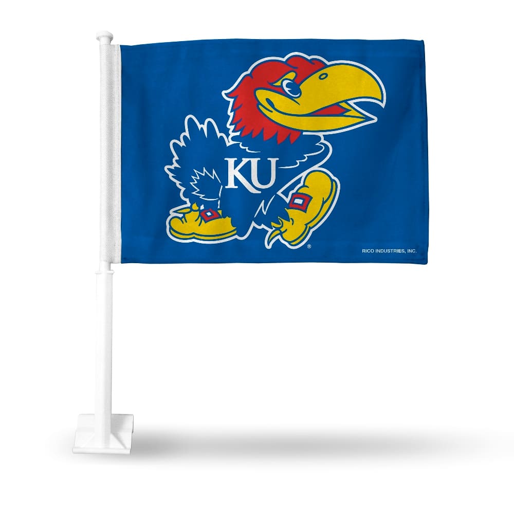 Rico Industries - Kansas...Jayhawks 14 x 19 inch Double Sided (2) Window Mount Car Flag - Multi