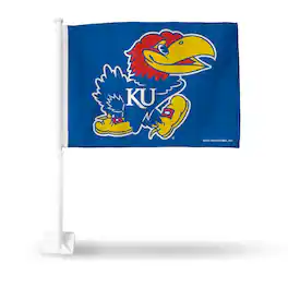 Rico Industries - Kansas...Jayhawks 14 x 19 inch Double Sided (2) Window Mount Car Flag - Multi