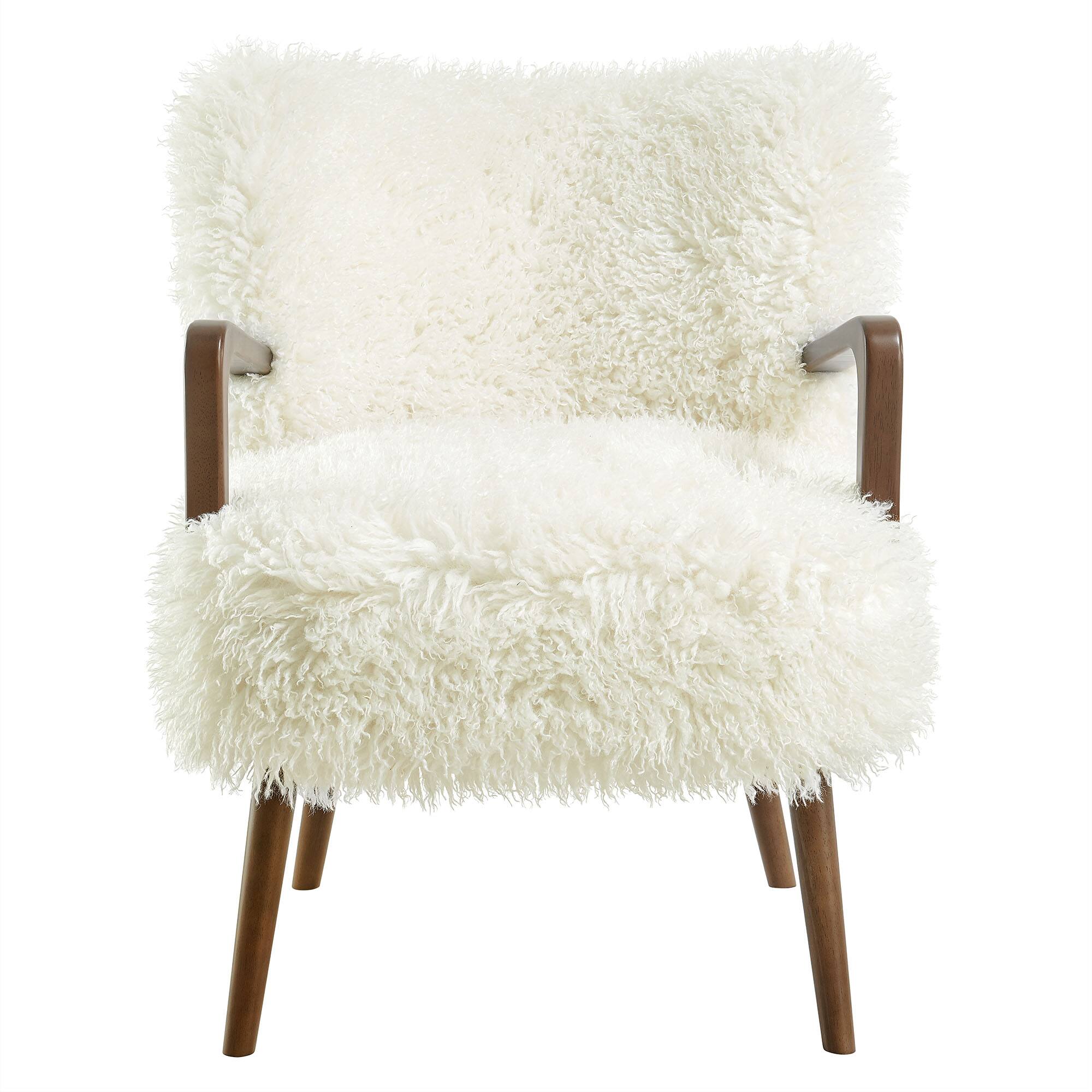 Alt View 4. Modway - Zerra Faux Shearling Accent Armchair by Modway - White.