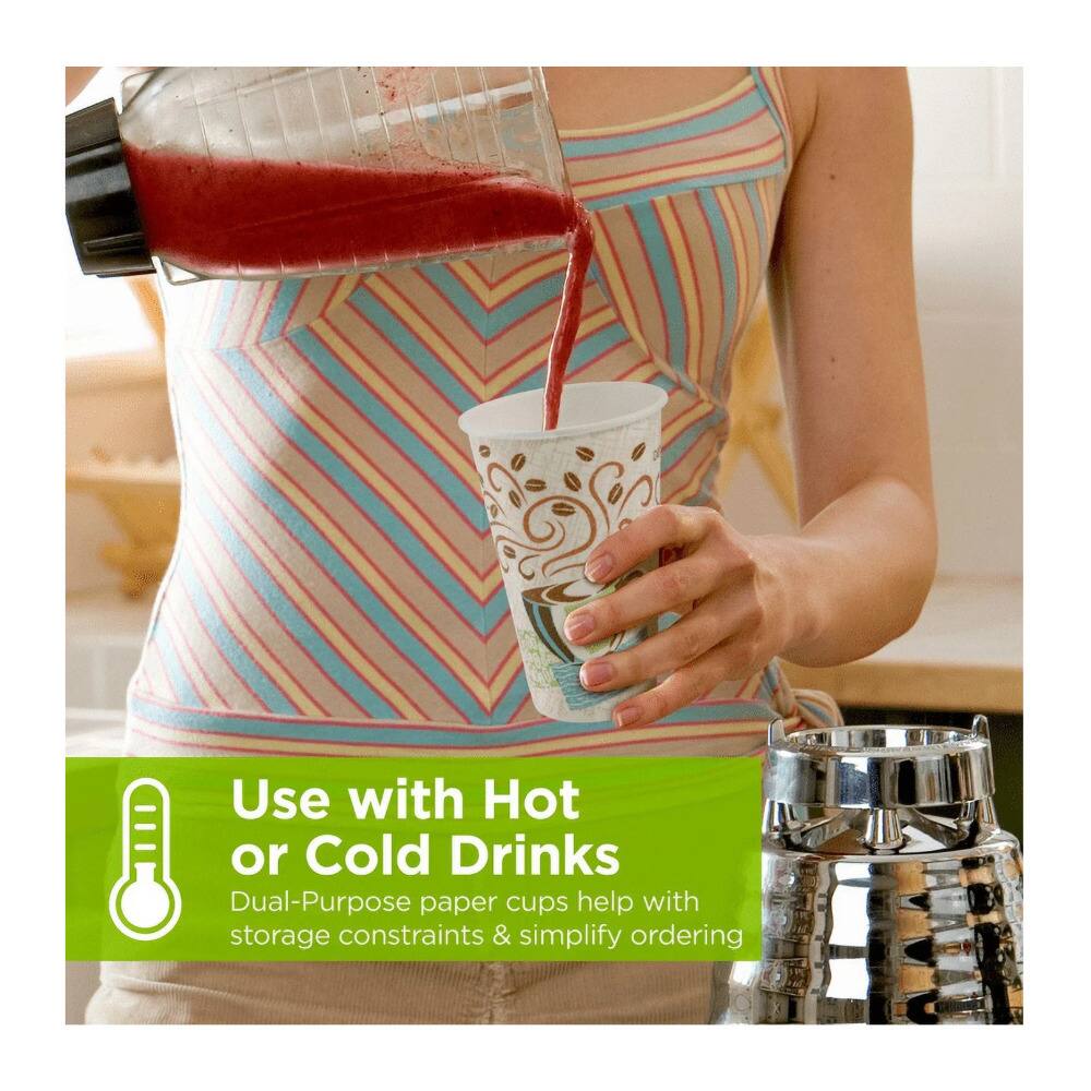 Use with Hot or Cold Drinks  
Dual-Purpose paper cups help with storage constraints & simplify ordering
