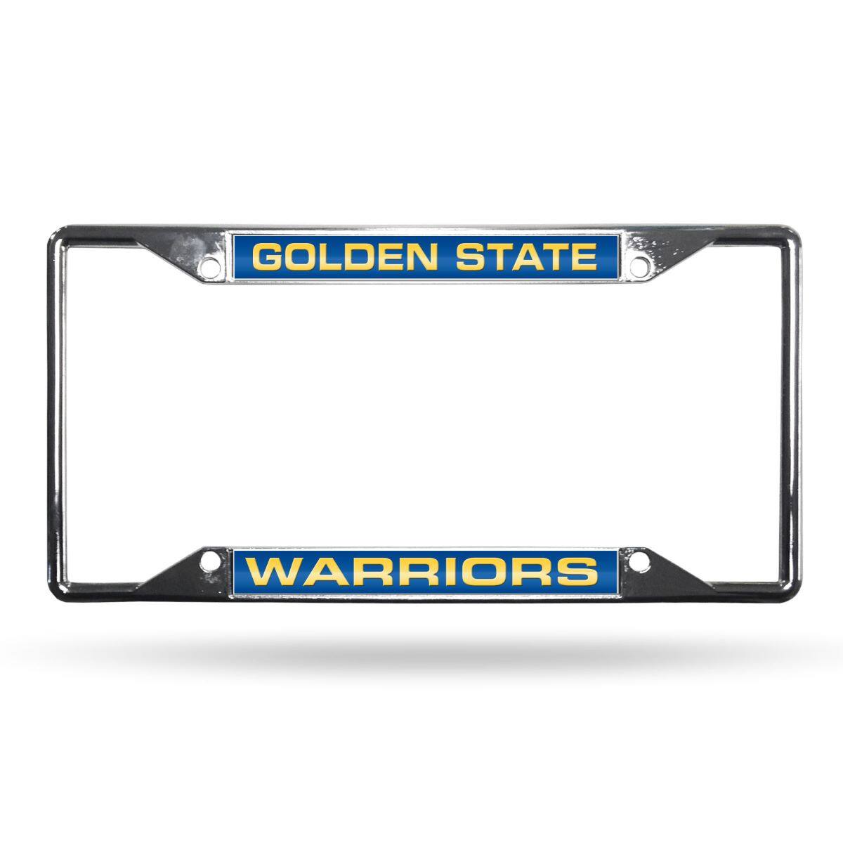 Golden State Warriors NBA All Corner EZ View Chrome Metal Laser Cut License Plate Frame