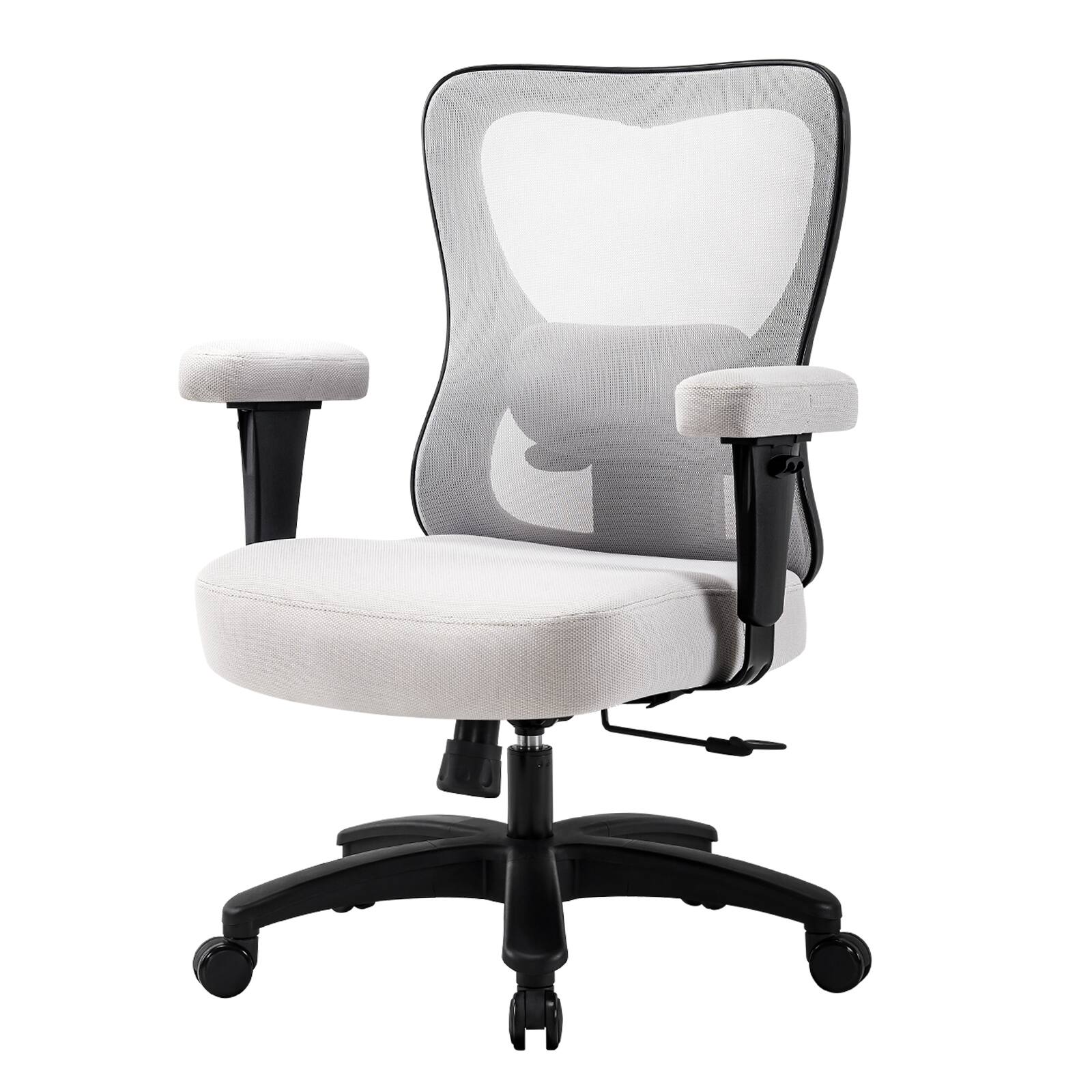 Alt View 2. APRILSOUL - Large Ergonomic Executive Chair for Heavy Duty People Desk Task Chair with Wheels Thick Seat Cushion Chair Light Gray - Light Gray.