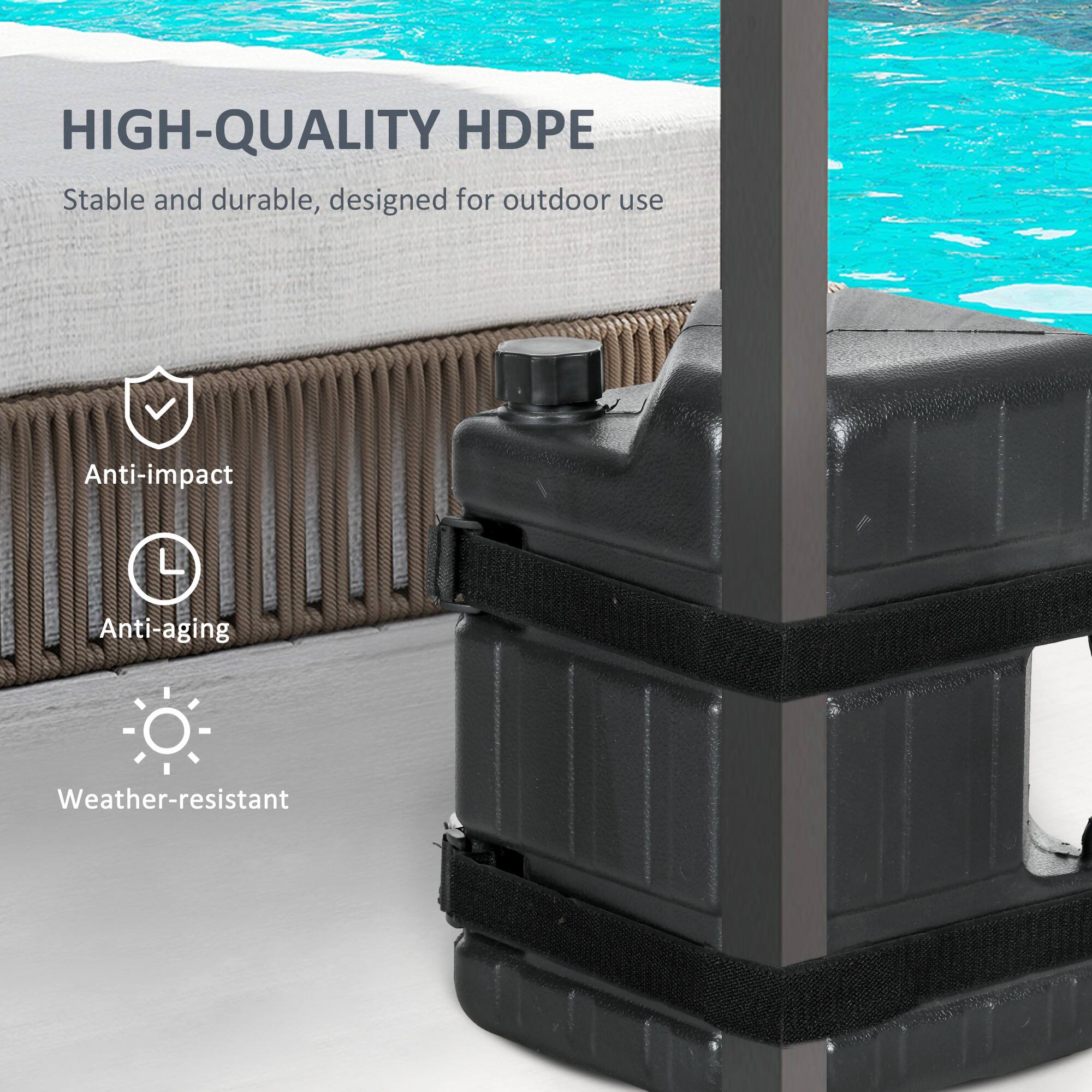 HIGH-QUALITY HDPE  
Stable and durable, designed for outdoor use  

- Anti-impact  
- Anti-aging  
- Weather-resistant