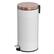 Angle. Innovaze - 8 Gallon / 30 Liter White Metal Step-On Trash Can, Diamond Texture, Kitchen & Home Use - White.