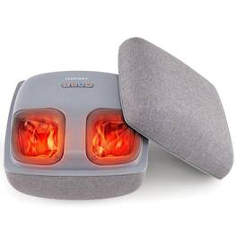 Costway - Shiatsu Foot Massager with Heat, 3-Level Deep Kneading & Air Compression, Timer - Gray
