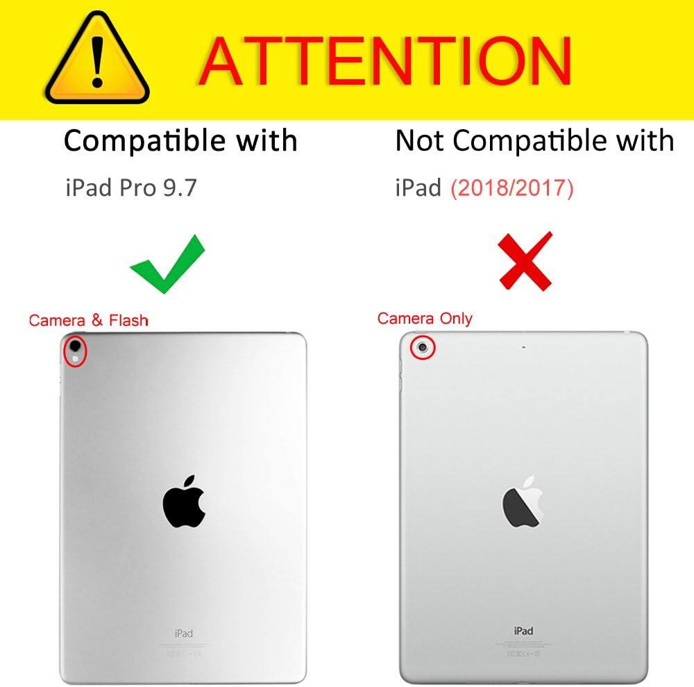 ! ATTENTION

Compatible with
iPad Pro 9.7
Camera & Flash

Not Compatible with
iPad (2018/2017)
Camera Only