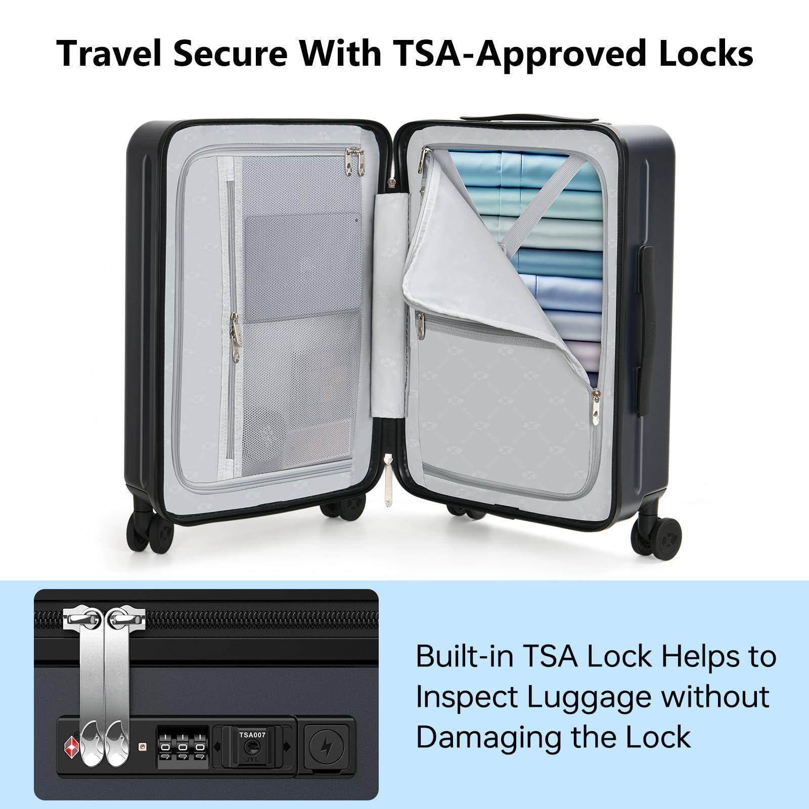 Travel Secure With TSA-Approved Locks

Built-in TSA Lock Helps to Inspect Luggage without Damaging the Lock