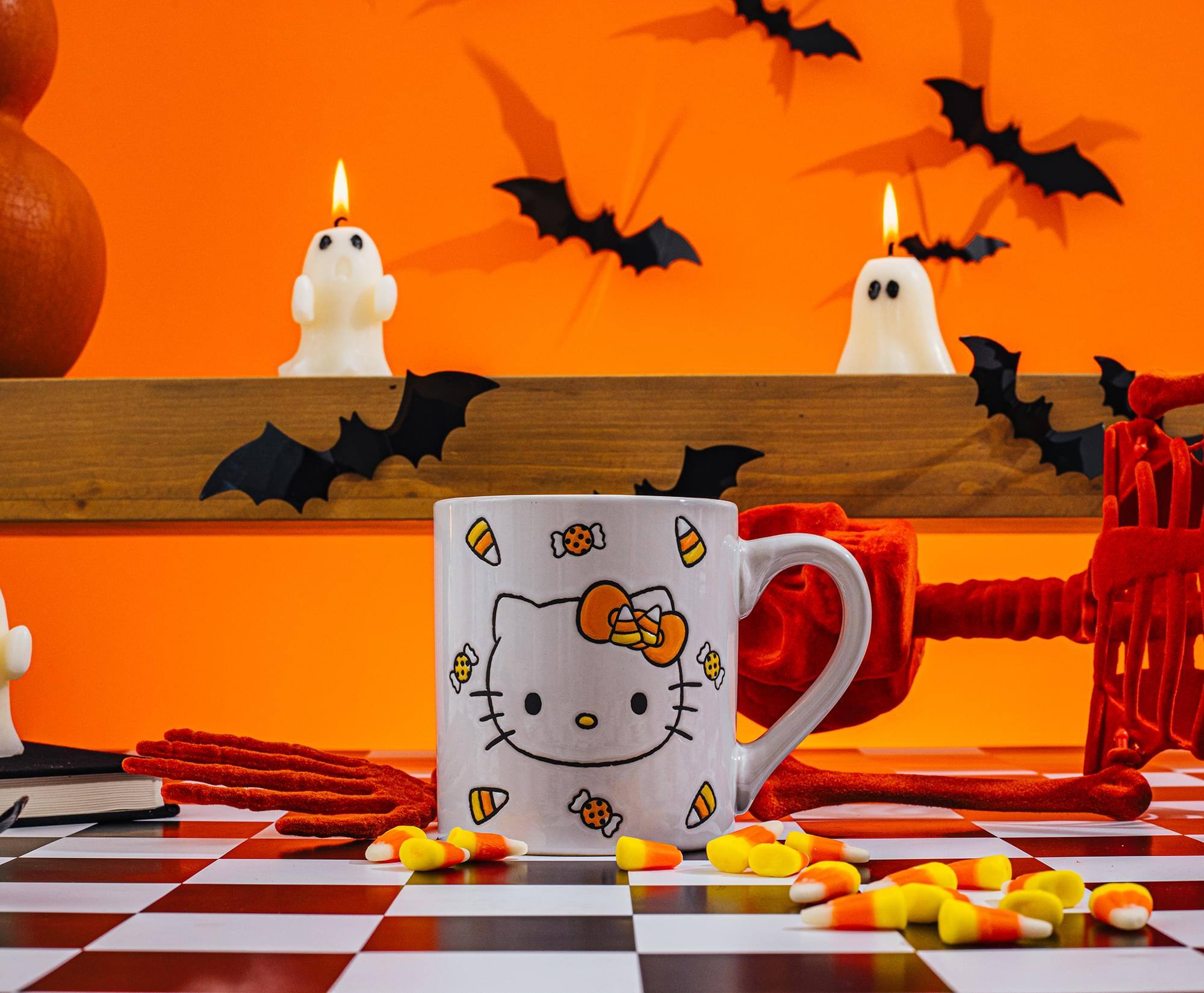 Alt View 10. Silver Buffalo - Sanrio Hello Kitty Candy Corn Wax Resist Ceramic Pottery Mug | Holds 14 Ounces - Orange.