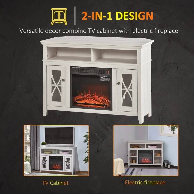 2-IN-1 DESIGN  
Versatile decor combine TV cabinet with electric fireplace  

TV Cabinet  
Electric fireplace