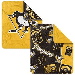 Logo Brands - Pittsburgh Penguins 50" x 60" Dream Weave Throw Blanket - Black