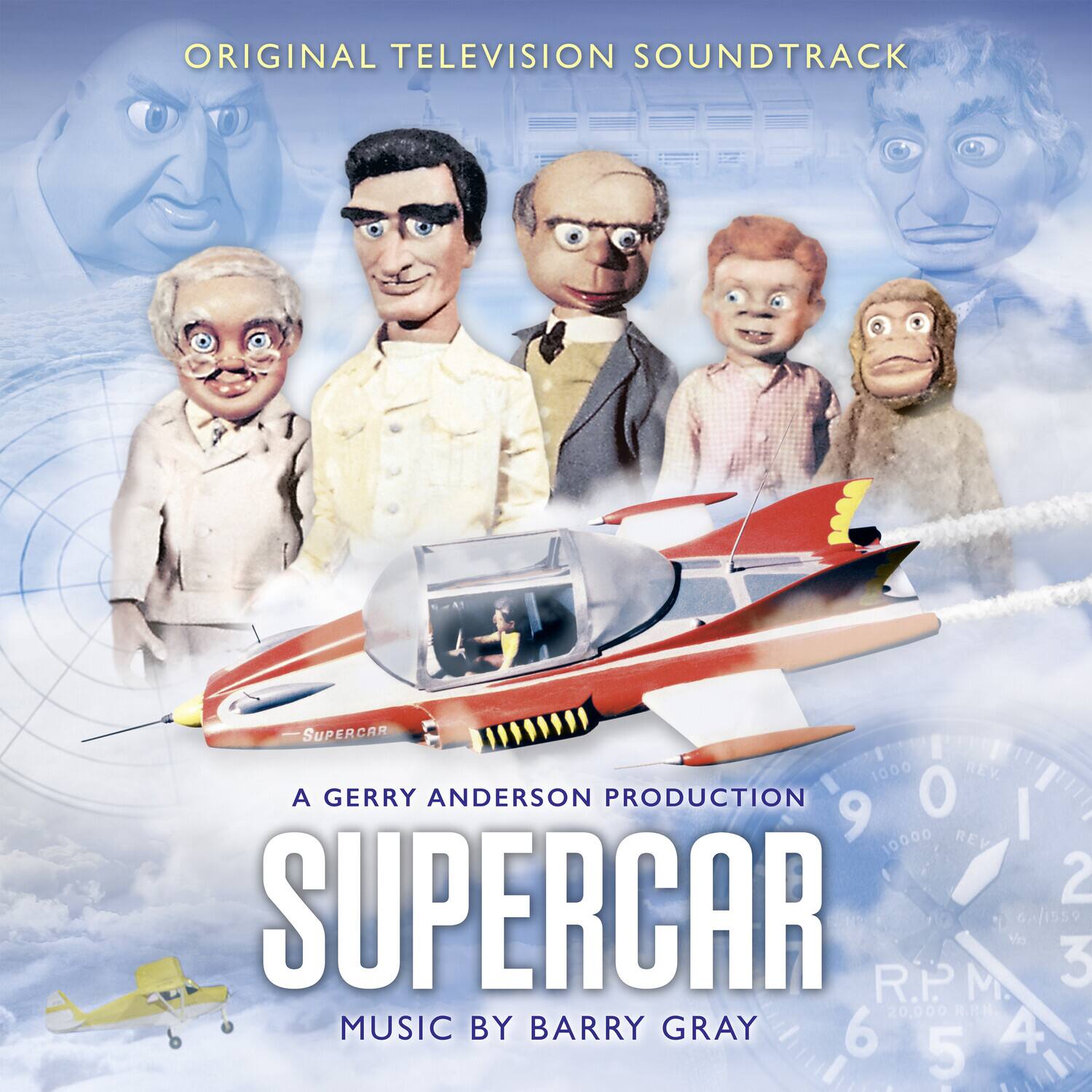 ORIGINAL TELEVISION SOUNDTRACK  
A GERRY ANDERSON PRODUCTION  
SUPERCAR  
MUSIC BY BARRY GRAY  

9 901 0 I 10000 REV 2 SUPERCAR R.P.M 1559 3 20,000 R.P.M