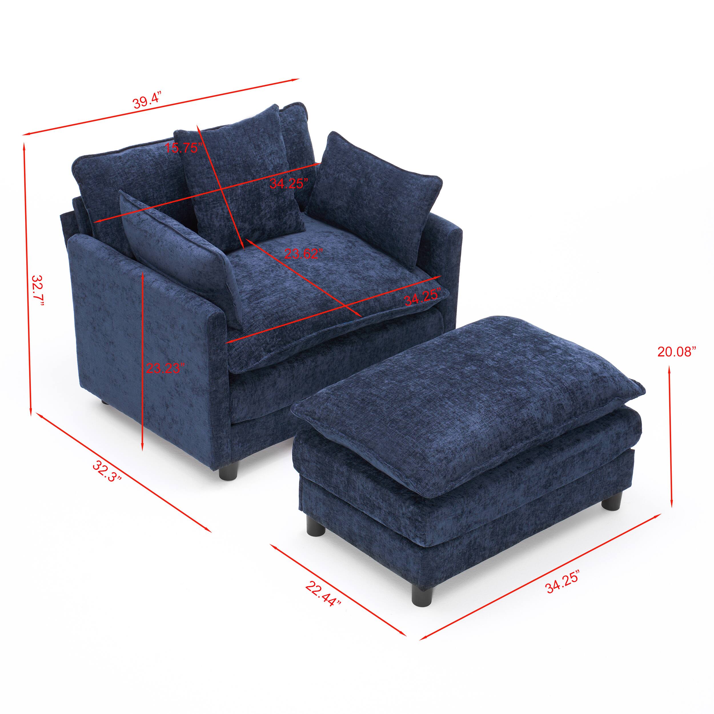 39.4" 15.75" 34.25" 32.7" 23.62" 34" 34.25" 23.23" 20.08" 32.3" 22.44" 34.25"