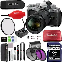 Zf Mirrorless Camera with 24-70mm f/4 Lens with Advanced Accessories and Travel Bundle | 2016 | nikon zf 24-70mm f/4 - Silver