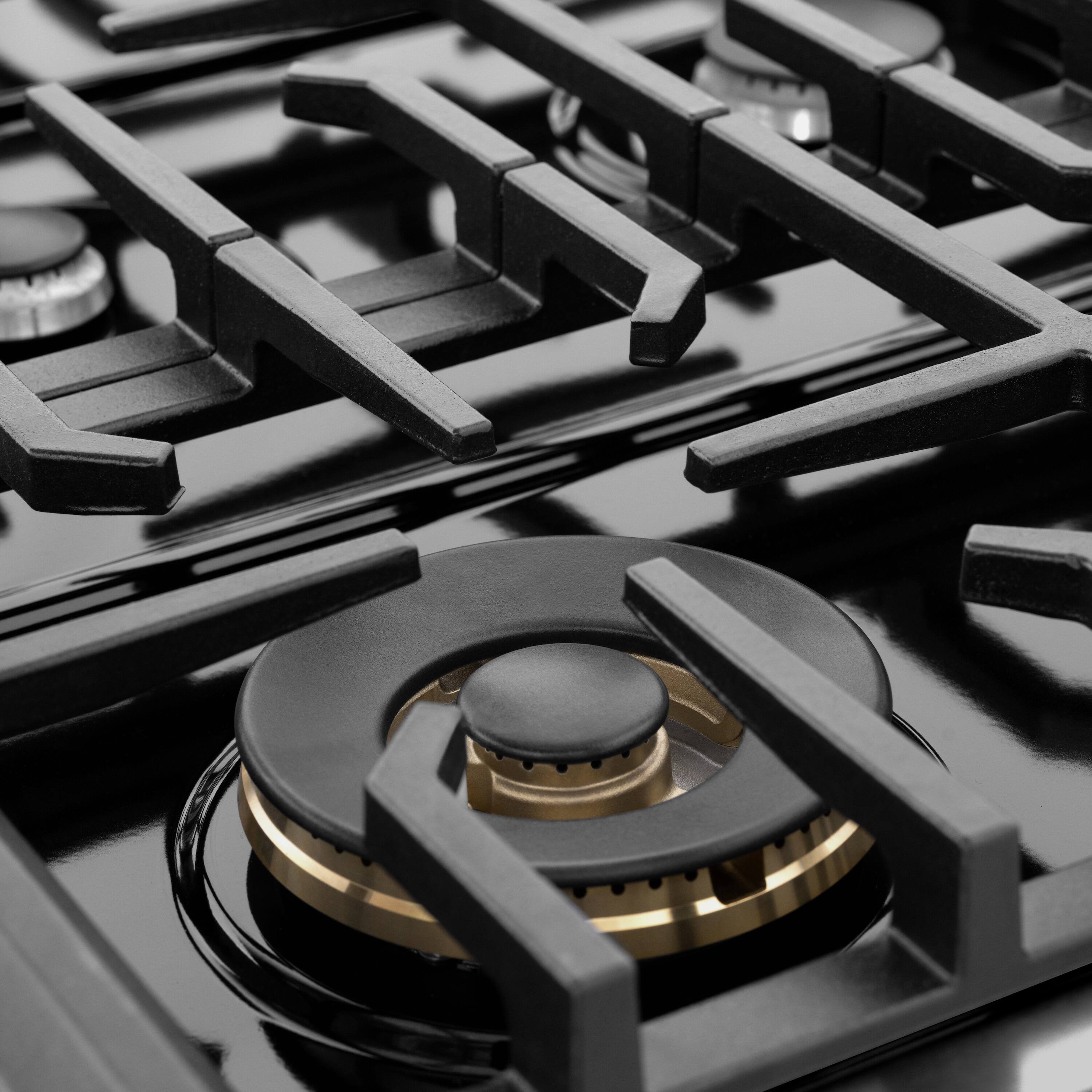 Alt View 16. ZLINE - 48 in. 6.7 cu. ft. Marino Freestanding Double Oven Gas Range with 8 Burner Cooktop and Convection Gas Oven - Black Stainless Steel.