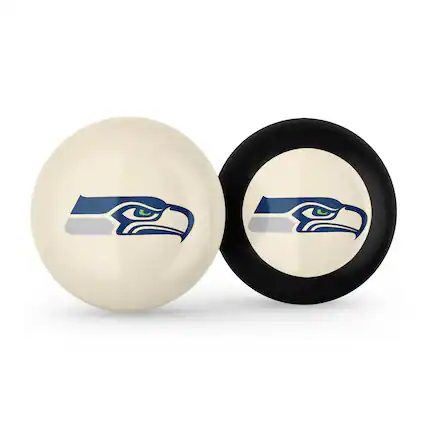 Front. Imperial - Seattle Seahawks Logo Cue Ball & 8 Ball Combo Set - White.