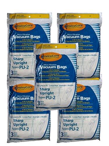 EnviroCare Technologies Micro Filtration Vacuum Bags  
Sharp Upright Types PU-2  
3 Bags  
Designed to Fit: Compatible with Sharp Upright Vacuum Cleaners  
A Must for Allergy Sufferers  
99.7% Filtration of Pollen, Dust Mites, and Allergens  
99.7% Filtration of Pet Dander  
99.7% Filtration of Mold Spores  
99.7% Filtration of Bacteria  
99.7% Filtration of Viruses  
99.7% Filtration of Dust Mites  
99.7% Filtration of Allergens  
99.7% Filtration of Pet Dander  
99.7% Filtration of Mold Spores  
99.7% Filtration of Bacteria  
99.7% Filtration of Viruses  
99.7% Filtration of Dust Mites  
99.7% Filtration of Allergens  
99.7% Filtration of Pet Dander  
99.7% Filtration of Mold Spores  
99.7% Filtration of Bacteria